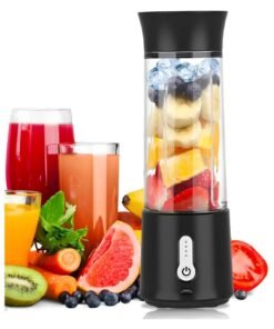 XVersion Portable Blender 500ML, Smoothie Blender, Portable Juicer Blender Smoothie Maker, Mini blender, High Speed 6-Blades for Office,Gym,Outdoor,Home,Travel,Baby Food Blender - Black