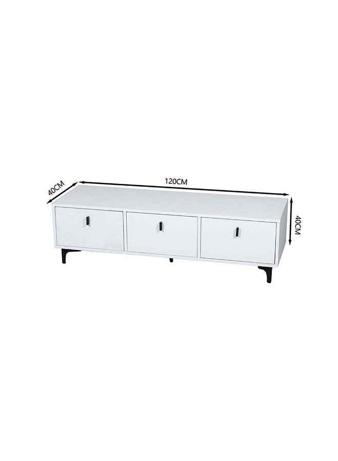 DANUBE HOME Winona TV Cabinet For Up To 50 Inches TV Entertainment Modern Design Wall Unit Furniture Wooden TV Stand For Living Room Bedroom TV Rack L 120 x W 40 x H 40 cm White - Image 4