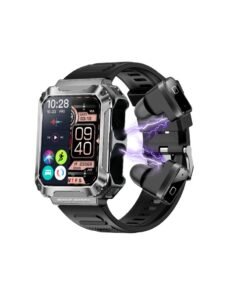 T93 Bluetooth Smart Watch With Earbuds For Android iPhone Fitness Tracker With Blood Oxygen Heart Rate Sleep Monitor Long Time Standby Sports Silver