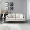Home Box Amare 3-Seater Beige Sofa with 2 Cushions and 1 Round Bolster 88 x 89 x 200 cm