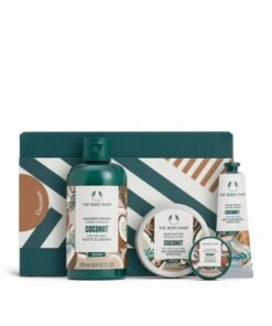 THE BODY SHOP Coconut Essentials Gift Set – Shower Cream (250 Ml) And Body Butter (50 Ml) And Hand Balm (30 Ml) And Lip Butter (10 Ml) – Tropical Virgin Coconut Oil Formula For Deep Hydration And Soft, Silky Skin