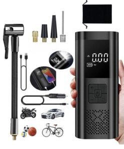 EzzySo Air Compressor Tire Inflator Pump Car Portable 150 PSI Fast Inflation with LCD Dual Screen [Cordless & Strong Power] Electric Tire Pump for Car Tire For Car Bicycle Motorcycles Ball
