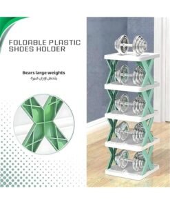 MIXDE Entryway Multi-layer Shoe Rack Organizer Simple Easy To Assemble Household Foldable Plastic Shoes Holder (Green, 7 Layers) - Image 4