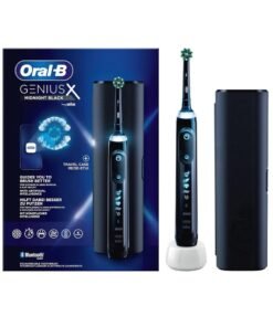 Oral-B Genius X Electric Toothbrush with Artificial Intelligence, App Connected Handle, Travel Case, 6 Mode Display with Teeth Whitening, Black