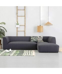 ALWASIT HOME 2-Piece Velvet Sectional Sofa Bed | Charcoal Upholstered Sofas with Modern Curve Details | High-Density Foam Bed | Solid Wood Frame L-Shaped Velvet Sofa | Modern Living Room Furniture