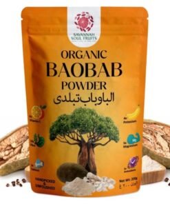 Savannah Soul Fruits Organic Baobab Fruit Powder, 200g – Rich in Vitamin C & Antioxidants, Supports Immunity, Bone & Digestive Health, Reduces Cholesterol, Vegan, Non-GMO, Gluten-Free, No Sugar or Preservatives