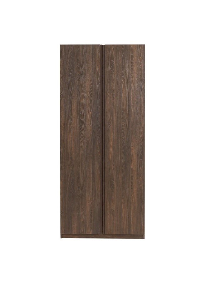 Infinity 2 Door Wardrobe With Hanger And Shelves | Modular Wardrobe | Modern Design Storage For Bedroom L100xW59xH230cm - D.Walnut