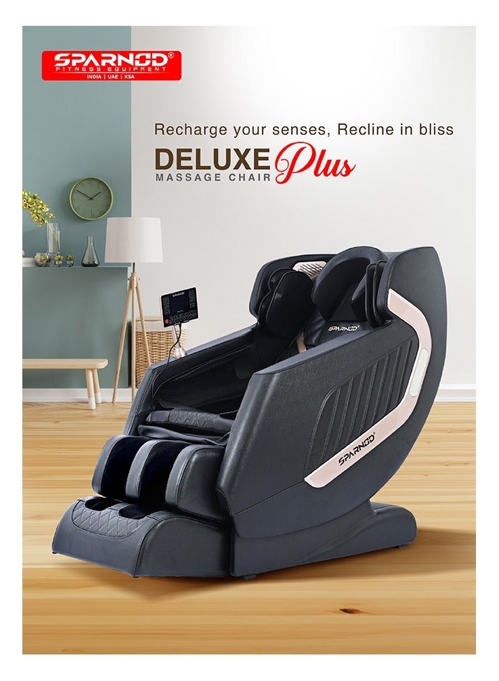 Sparnod Fitness Deluxe Plus Massage Chair Recliner: Featuring 22 Fixed Massage Balls, 22 Airbags, Back Heat Therapy, Zero Gravity, Foot Massage, LCD Display, Bluetooth Speakers