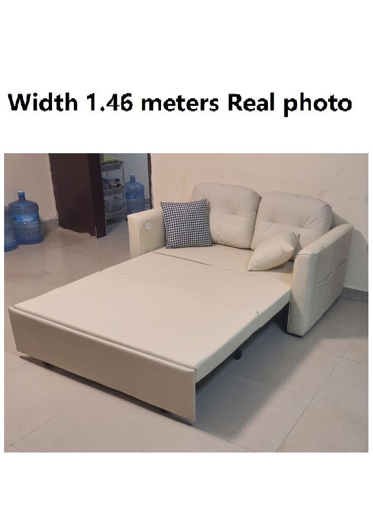 Organized Home Microfibres leather sofa bed dual-purpose foldable small apartment living room retractable multifunctional office apartment 2024 new - Image 4