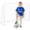 KINGMAZI Portable Soccer Goal, 240x150cm Soccer Net, Adults Kids Backyard Soccer Net, Folding Soccer Goal with Carry Bag, Soccer Training Equipment Includes 4 Ground Stakes