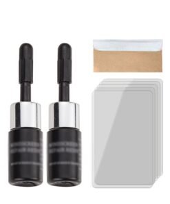 Barakah Windshield Crack Repair Kit, 2Pcs Black Windscreen Repair Kit, Repair Fluid Kit, Car Windshield Kits DIY Cars Window Tools, Glass Corrector Set, Crack Repairing, Nicks for Car