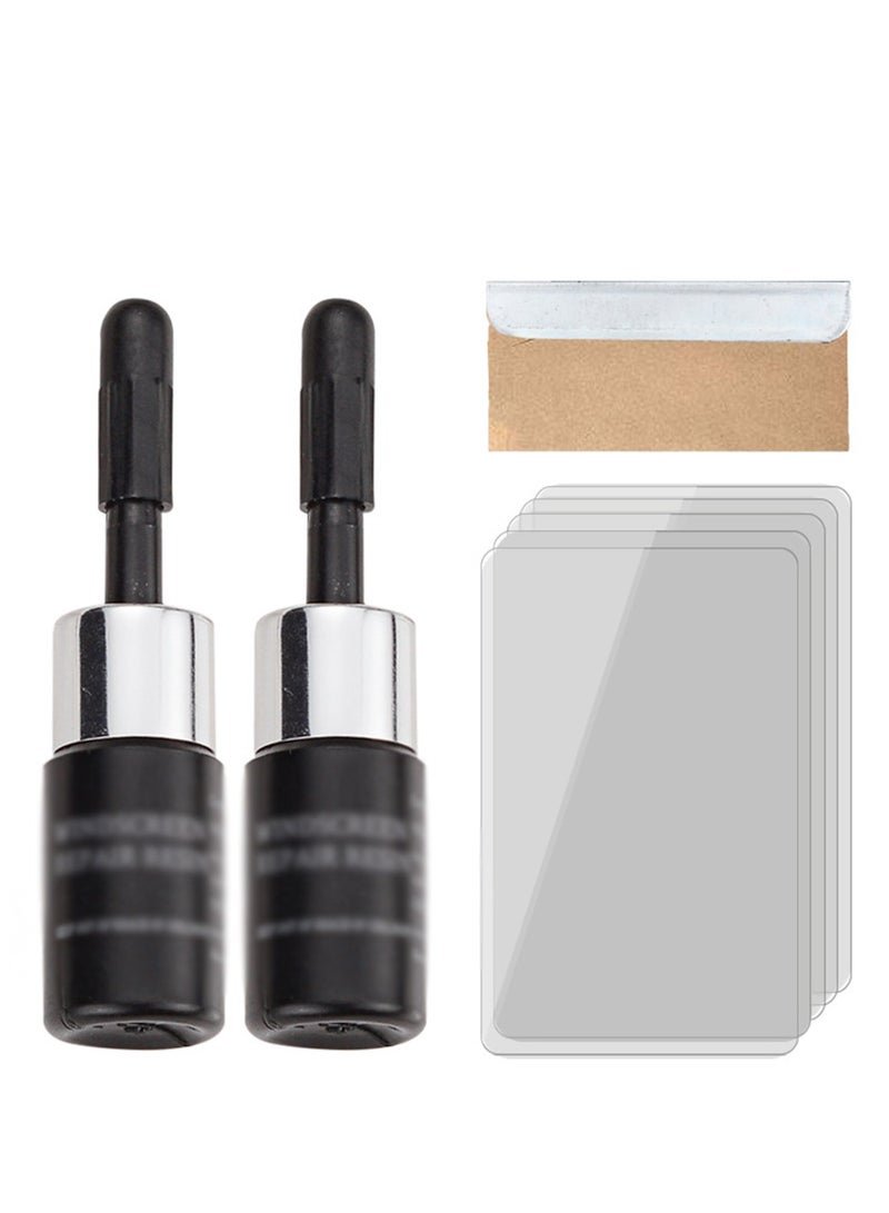 Barakah Windshield Crack Repair Kit, 2Pcs Black Windscreen Repair Kit, Repair Fluid Kit, Car Windshield Kits DIY Cars Window Tools, Glass Corrector Set, Crack Repairing, Nicks for Car