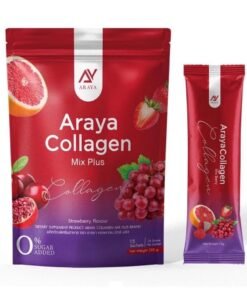 Aryaa Araya Collagen Mix Plus | 15 Sachets | Strawberry Flavour Collagen Drink for Skin Glow & Hair Strength