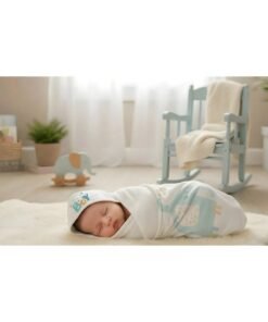 Mamas One Hooded Cotton Baby Blanket– Soft & Breathable Newborn Wrap | Cozy Hooded Swaddle for Sleeping, Bath & Stroller