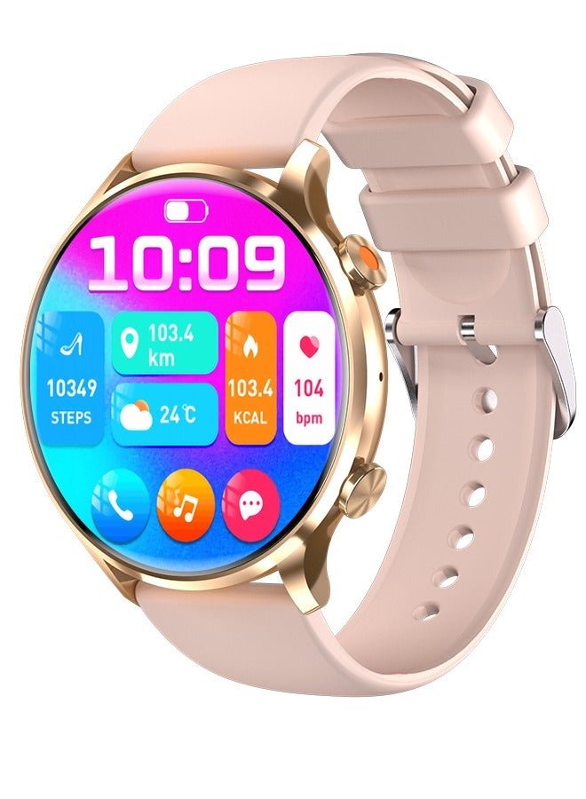 WAPIK Korean Brand Smart Watch Y5,Business Smartwatch, Waterproof Fitness Watch, Bluetooth Calling, Compatible with Android and iOS,Smartwatch For Men, Zinc Alloy Vacuum Plating, Heart Rate Monitoring,Gold