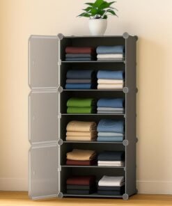 AYSIS Portable Collapsible Wardrobe for Clothes Storage     &     – Cloth Organizer Cupboard/Multipurpose Storage Organizer/Closet for Bedroom/Living Room/Laundry Room -