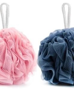 MOMENT 2 Pack Loofah Bath Sponge, Bath Sponge Soft Mesh Shower Puff Loofah for Men, Exfoliating Body Scrubber for Women, Shower Accessories