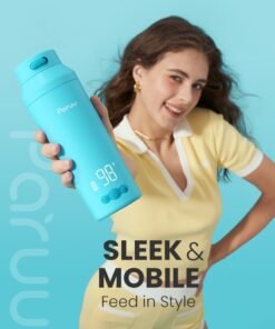 Paruu Portable Bottle Warmer for Travel, Easy-Clean Wide Mouth, Portable Milk Warmer with Fast Heating for Night Feeding, 7-Temp Control, Large 12oz