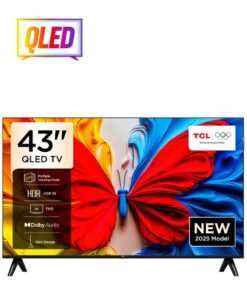TCL 43 Inch Smart TV QLED HDR 10 Google TV, Dolby Audio, Game Mode, Multiple Eye Care with Slim Design, 60Hz, (2025 Model), 43S5K Black