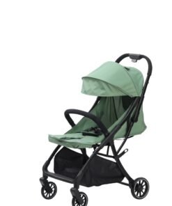 Hababy Y1T  Baby Stroller, Lightweight Cabin Travel Stroller with Trolley Handle, 3 Recline Positions, 5-Point Safety Harness & Storage Basket – Tiffany Green