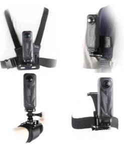 XICEN Action Camera Accessories Kit for Insta 360 X5, One R, X and GoPro Hero 9, New Quick Release Head Strap Mount + Chest Mount Harness + Backpack Clip Holder + 360°Rotating Wrist Strap