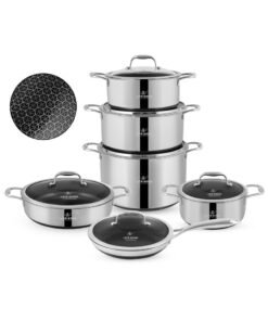 Life Smile Hybrid 18/10 Stainless Steel Cookware Set, Pots And Pans Set Non Stick Cookwares, Non Toxic Induction Cookware, Kitchen Cookware Sets PFOA Free and Oven Safe