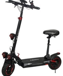 Crony T4 2000W high Speed Adult E-Scooter 48V/13AH, Max40-65km/h,10" Off Road Tyres,Dual Suspension＆Hydraulic Disc, Triple LED Headlamps, Big LCD Display, Easy Foldable Electric Commuter Skateboard,Smart Lock Motorized ebike,Long Range25-35KM, lightweight 25KG Aluminum frame,120KG Load Capacity Commuter Electric Scooter