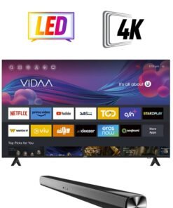 JVC 58 Inch 4K UHD Edgeless Smart TV Powerd By Vidaa With JVC 2.0CH Combo LT-58N786+Soundbar Black