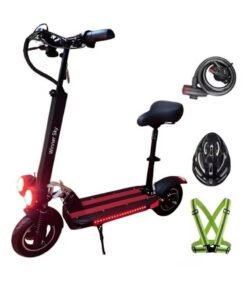 Winner Sky E10 Electric Scooter – 1000W Motor, 50km Range, Foldable with Anti-Theft Remote (Red)