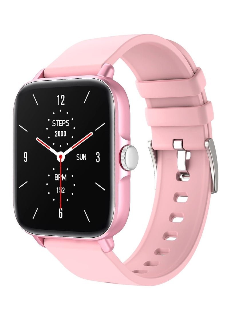 1.7-inch Smart Watch, Dial/Receive Calls, Compatible with Android/iOS Phone, Fitness Tracker with Heart Rate Monitor, Blood Oxygen, Sleep, Multi-sport Modes, IP68 Waterproof Smartwatch (Pink)