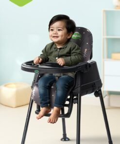 BAYBEE 4 In 1 Nuvella Convertible Baby High Chair For Kids With Adjustable Height And Footrest Baby Chair Toddler Feeding Chair Booster Seat With Food Tray, Wheels &  Safety Belt Kids High Chair For Baby Toddlers 6 Months To 4 Years Black