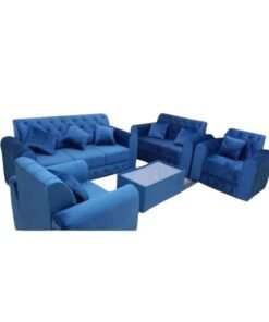 Maharat Al Bahar 7– Seater Sofa Set With Table &Pillow 1+1+2+3 Blue  190x80x80