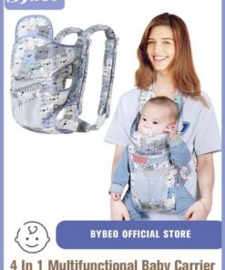 Bybeo Baby Adjustable Wraps Carrier, Ergonomic Front Facing/Back Carriers with Essentials Storage Pocket for Newborn to Toddler 0-15kg, One Size Fits All