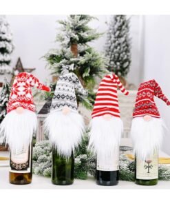 AUTOYSUR Wine Bottle Covers, Plush Gnome – Set of 4