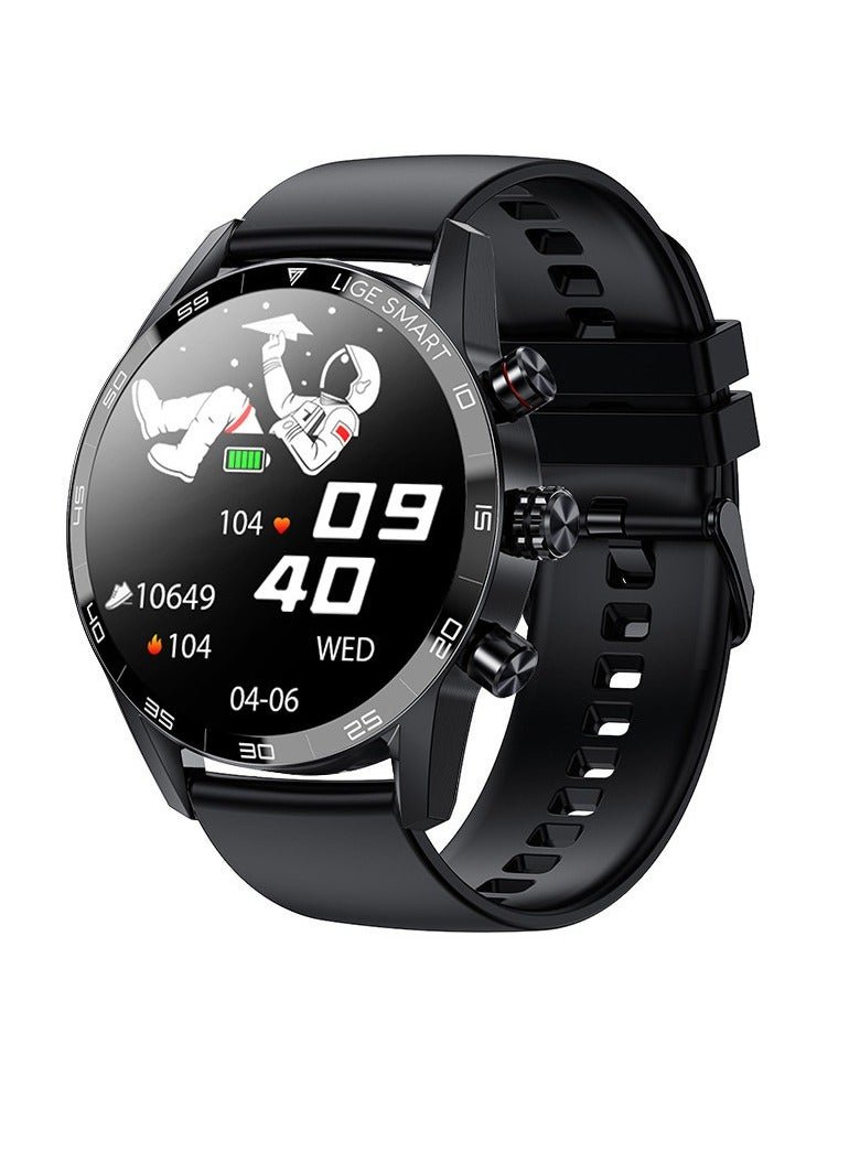 LIGE Smart Watch, IP68 Waterproof Bluetooth Phone Call Smart Bracelet, Multifunctional Smart Activity Tracker Wrist Watch With Heart Rate Blood Oxygen Monitoring, (1pc, Black, Silicone Strap)