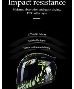 DUNISO Full face motorcycle helmet, lightweight, collision resistant, breathable lining motorcycle helmet, cool riding equipment Four season racing helmet, suitable for both men and women - Image 4