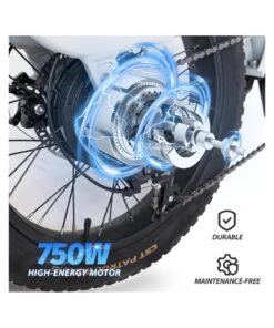 Alternative view of Baicycle Electric Bike Mountain bike 48V 15.3Ah Removable Battery 32Km/H with 750W Brushless Motor 7-Speed 20inchTires Front Fork Suspension Black