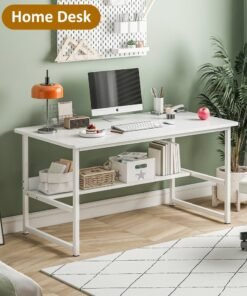 FAMAPY Study Table for Home Office,Writing Desk Office Desk With Storage Layer Computer Desk 120*55*73cm - Image 4