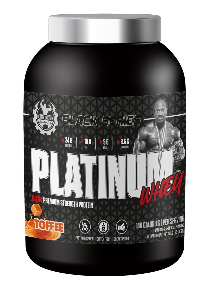 DEXTER JACKSON Black Series Platinum Whey - Ultra Premium Strength Whey & Isolate Protein - Toffee, 2lbs