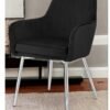 Wooden Twist Aureate Modern Cafe Dining Chair Metal Legs (Black)
