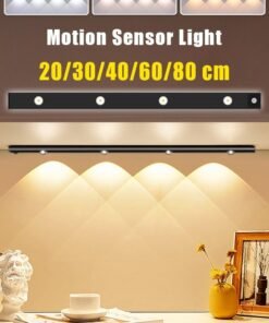 MITOYO Motion Sensor Light - Aluminum Alloy LED Light - Cordless Under Cabinet Light - White, Warm, Natural Light - Human Body Sensor - Magnetic Installation - Rechargeable Night Light for Kitchen, Staircase, Bedroom, Drawer