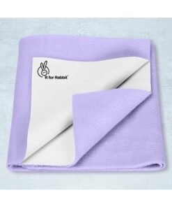 R for Rabbit Waterproof Quick Dry Sheet Bliss for Baby | Anti-Piling Fleece Breatheable Fabric Extra Absorbent Instant Dry Baby Bed/Cot Protector Mat (Size-S,Purple)