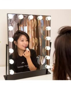 Alternative view of DUNISO Smart Touch Control Electric Tabletop Makeup Mirror，Hollywood makeup mirror，Vanity Mirror with 12 Dimmable Bulbs LED Lights, Three Color Lighting Modes, 360°Rotation