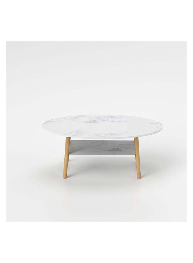 DANUBE HOME Freya Coffee Table Multifunctional Living Room Desk Space Saving Center Table Modern Design Furniture For Home Living Room L 100 x W 50 x H 42 cm White - Image 3
