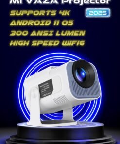 Mi VAZA Portable HD Projector - Support 4K - Smart Projector with 5G Dual-band Wifi and Bluetooth 5.0 - Mobile Home Theater - Compatible With Android/iOS/Windows/TV Stick/HDMI/USB