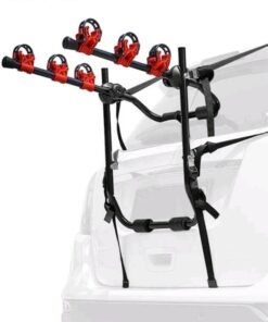 Motim Trunk Mounted Bike Rack, Foldable Bicycle Rear Mount Carrier, Car 3 Bike Carrier Mount, Bicycle Carrier Rack, Rail Hitch Mount Rack for Cars Trunk