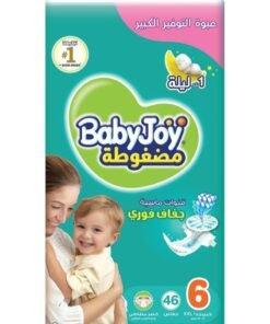 BabyJoy Compressed Diamond Pad Diaper, Size 6, Junior XXL, 16-25 Kg, Giant Pack, 46 Diapers