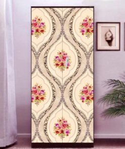 Almirah Sticker Waterproof Vinyl | Self-Adhesive Floral Design Wardrobe Cover | Bedroom Decoration | (186 x 83 cm) (Design-30)