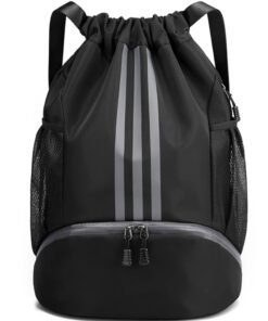 PYC Drawstring Backpack Drawstring Bag Gym Sack String Bag Men Women, Basketball Bag Bundle Pocket Drawstring Backpack Student School Bag Football Bag Storage Bag Large Capacity Fitness