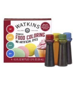 Watkins Assorted Food Coloring, 1 Each Red, Yellow, Green, Blue, Total Four 0.3 oz bottles, 4 Count (Pack of 1)